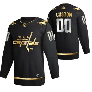 Washington Capitals Trikot Benutzerdefinierte Schwarz 2021 Golden Edition Limited Authentic